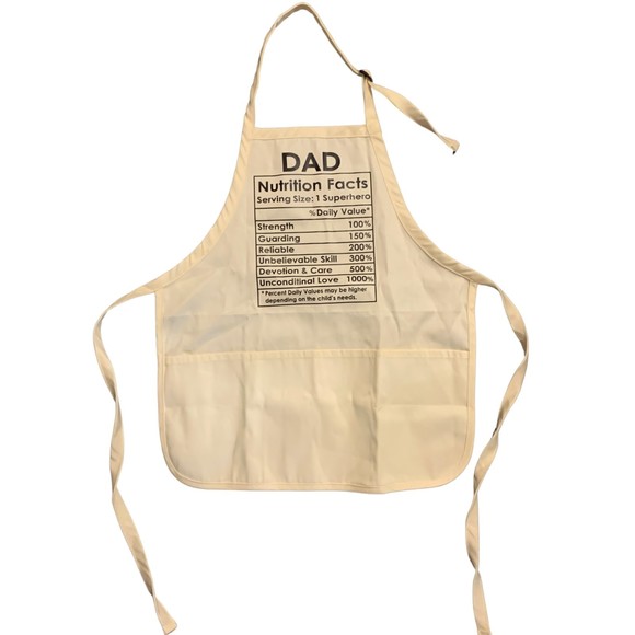 Dad Nutrition Facts Father's Day Christmas Birthday Gift Grilling Cooking Apron - Picture 2 of 7